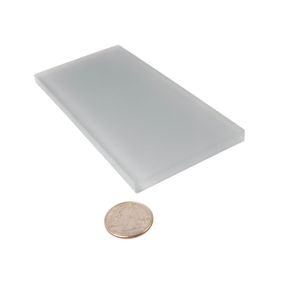 Glacier Aura Gray 3X6 Frosted Glass Subway Tile | Tile Club
