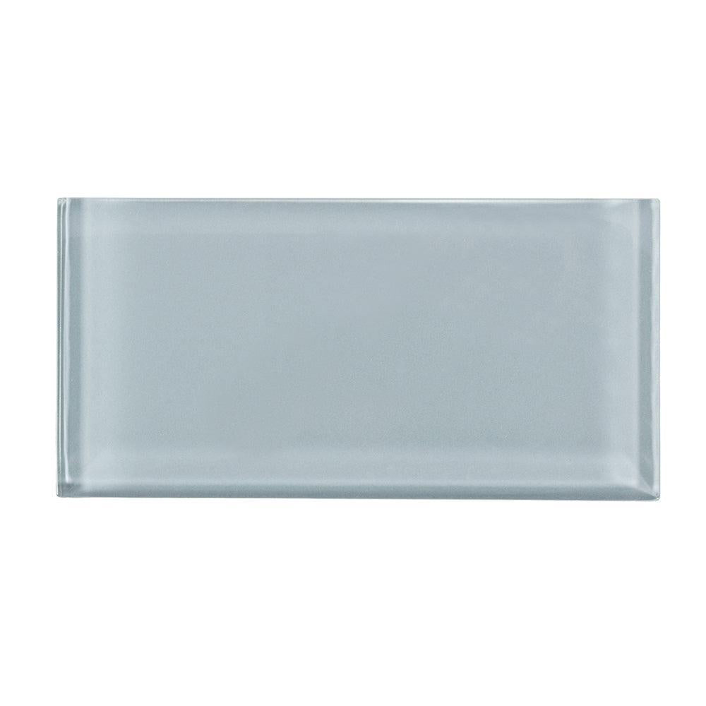 Glacier Aura Gray 3X6 Polished Glass Tile Position: 1