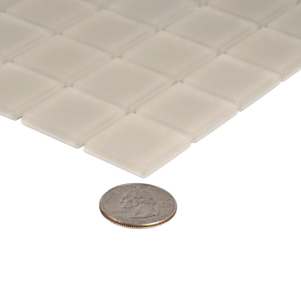 Glacier Beach 1X1 Frosted Glass Tile | Tile Club