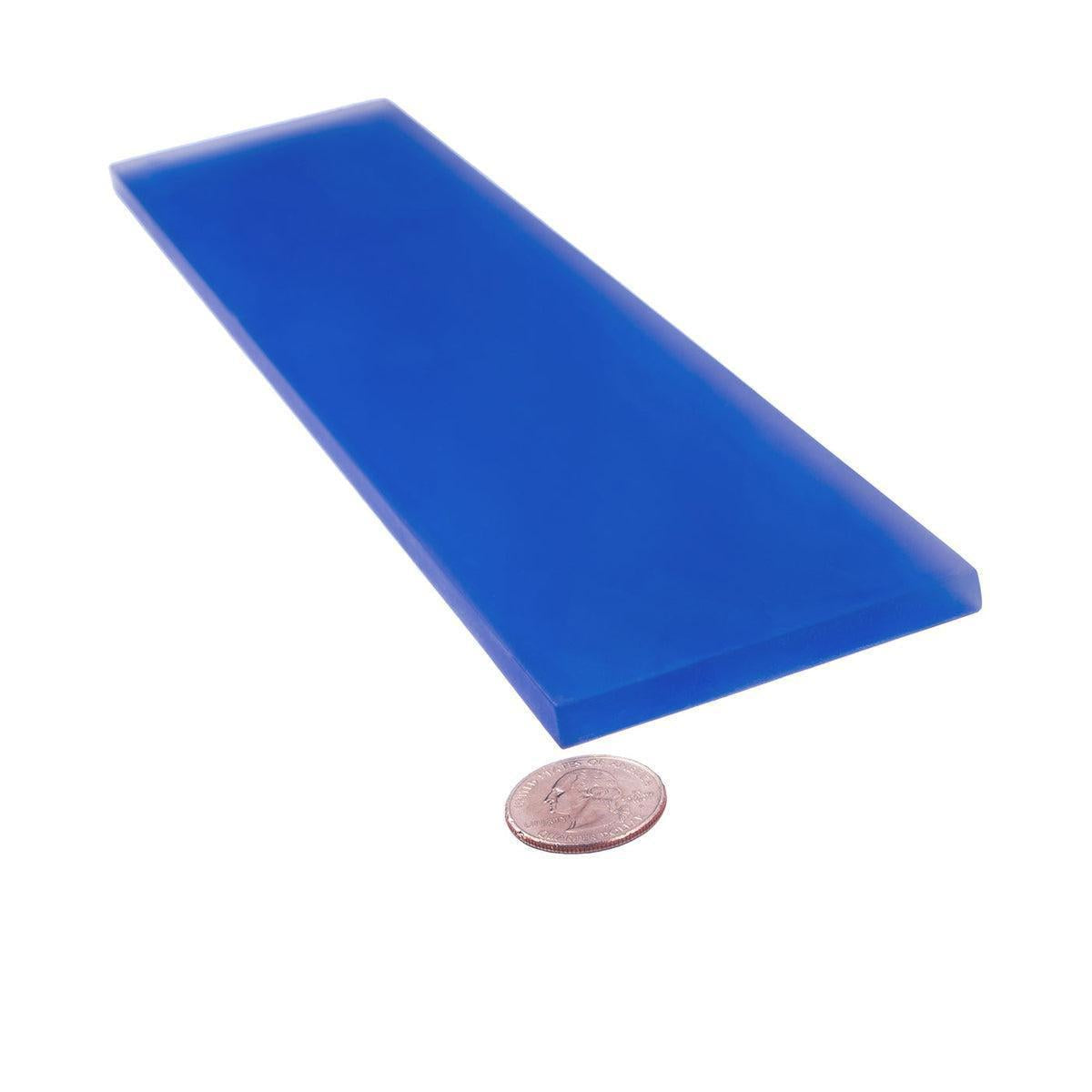 Glacier Cobalt Blue 3X12 Frosted Glass Tile | Tile Club
