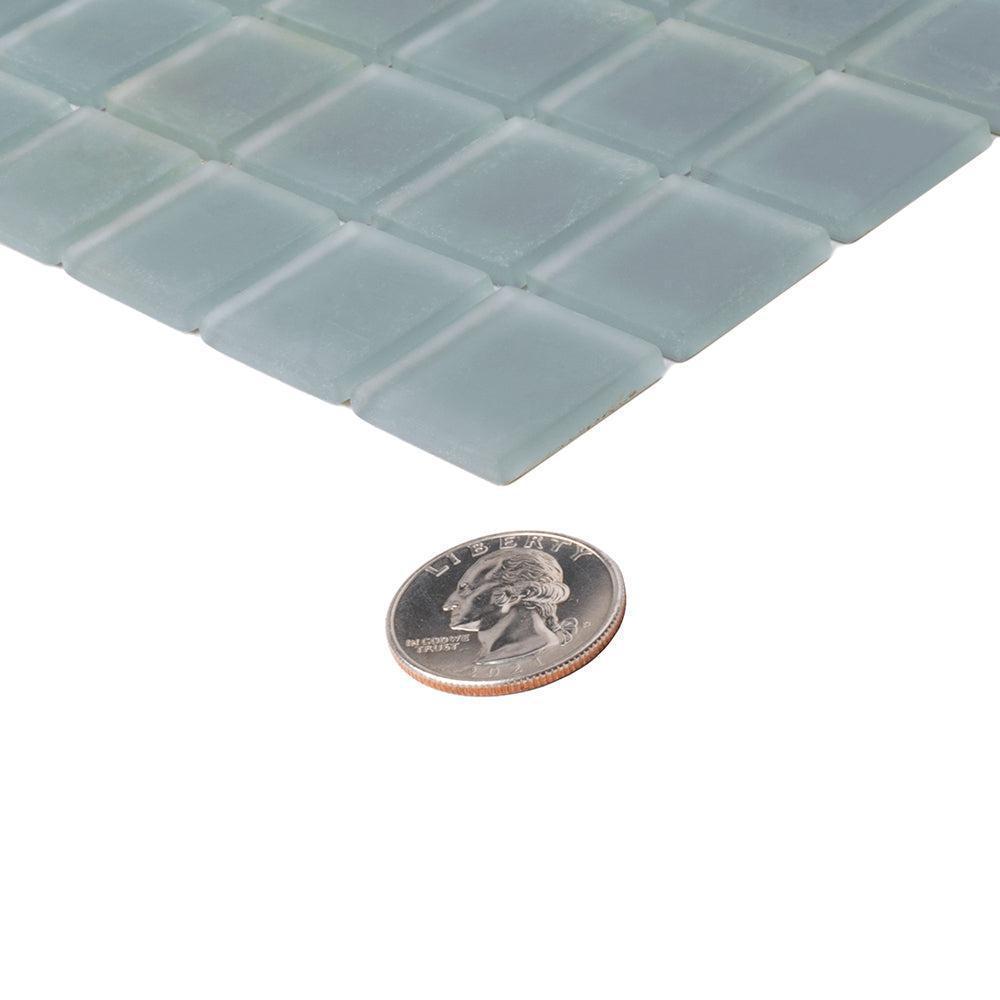 Glacier Dark Gray 1X1 Frosted Glass Tile | Tile Club