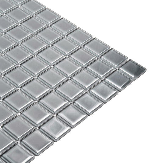 Glacier Dark Gray 1X1 Polished Glass Tile | Tile Club