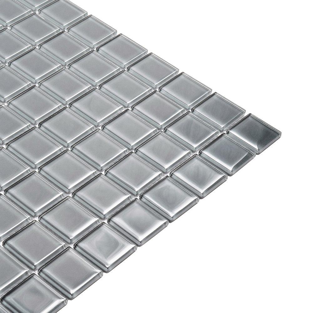 Glacier Dark Gray 1X1 Polished Glass Tile