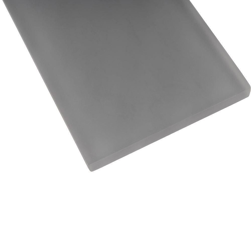 Glacier Dark Gray 3"x6" Frosted Glass Subway Tile | Tile Club