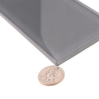 Glacier Dark Gray 3" x 6" Polished Glass Subway Tile | Tile Club