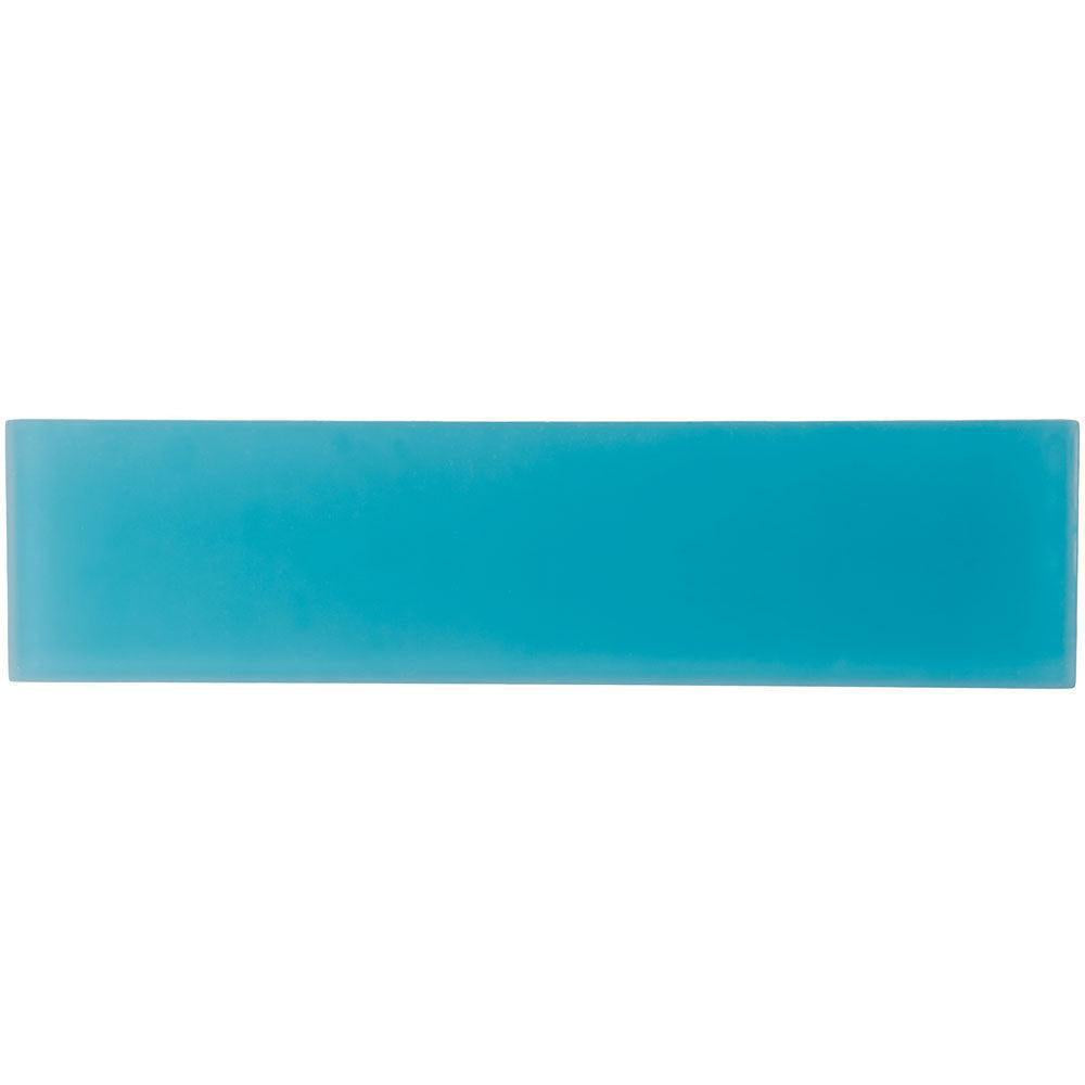 Glacier Laguna Blue 3X12 Frosted Glass Tile Position: 1