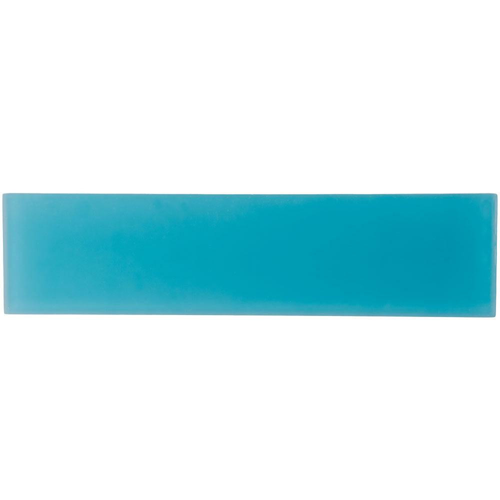 Glacier Laguna Blue 3X12 Frosted Glass Tile Sample