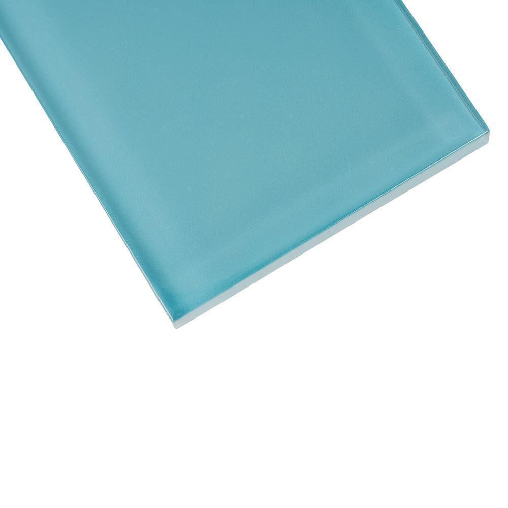 Glacier Laguna Blue 3X6 Polished Glass Subway Tile | Tile Club