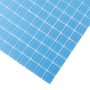 Glacier Ocean Blue 1" x 1" Frosted Glass Tile | Tile Club
