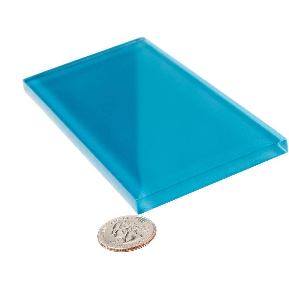 Glacier Ocean Blue 3" x 6" Polished Glass Subway Tile | Tile Club
