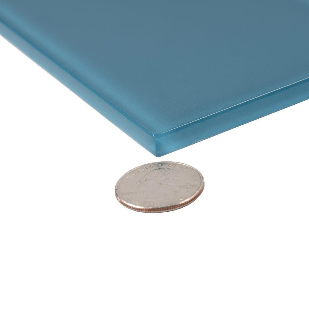 Glacier Ocean Blue 4X16 Polished Glass Tile | Tile Club