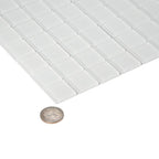 Glacier Pure White 1X1 Frosted Glass Tile | Tile Club