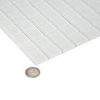 Glacier Pure White 1X1 Frosted Glass Tile | Tile Club