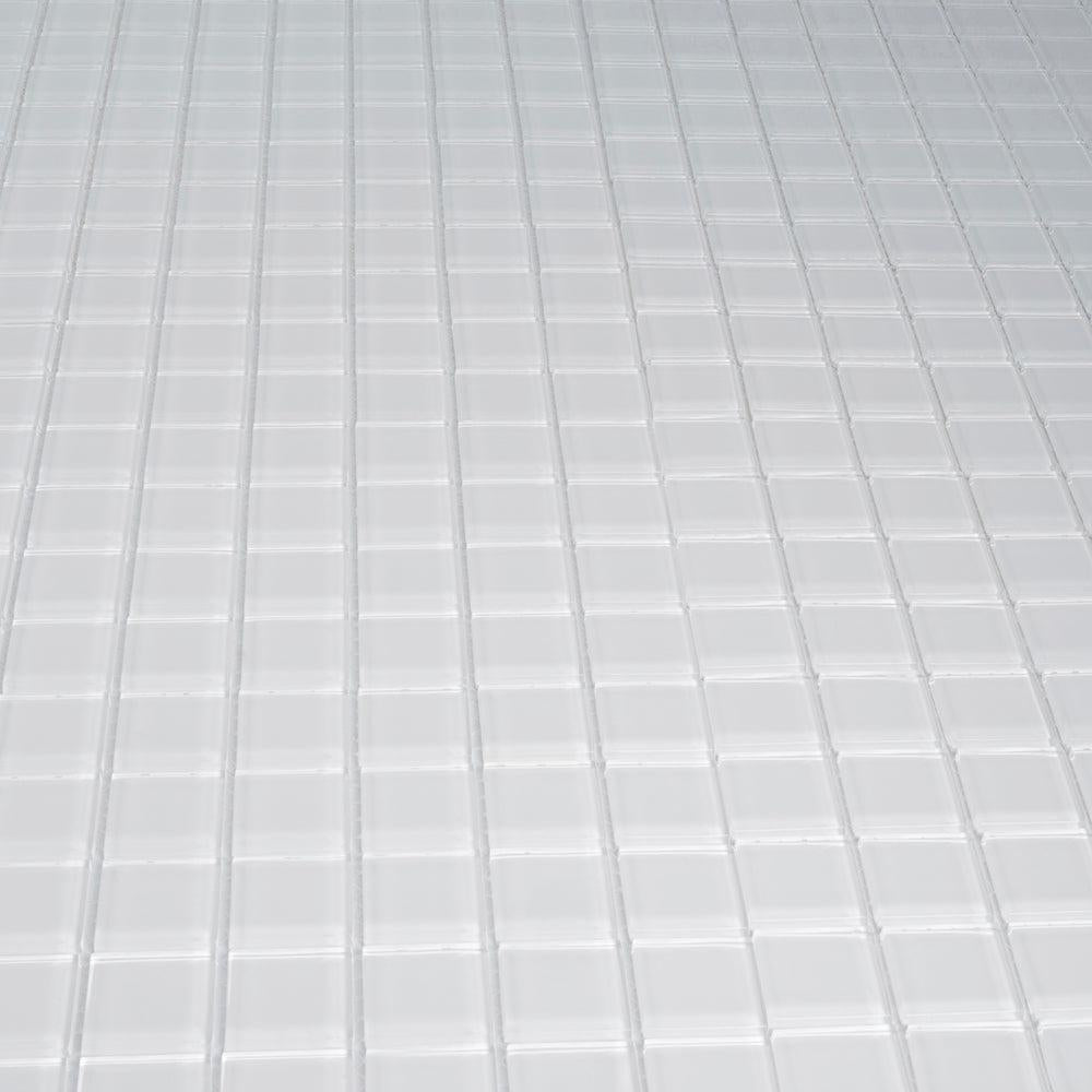 Glacier Pure White 1X1 Polished Glass Tile