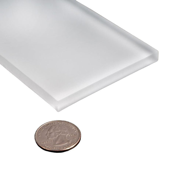 Glacier Pure White 3"x6" Frosted Glass Subway Tile | Tile Club