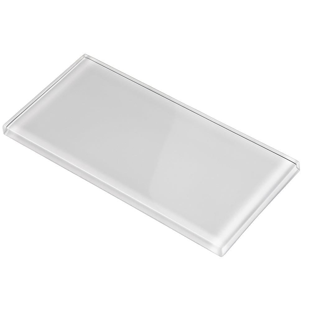 Glacier Pure White 3"x6" Polished Glass Subway Tile | Tile Club