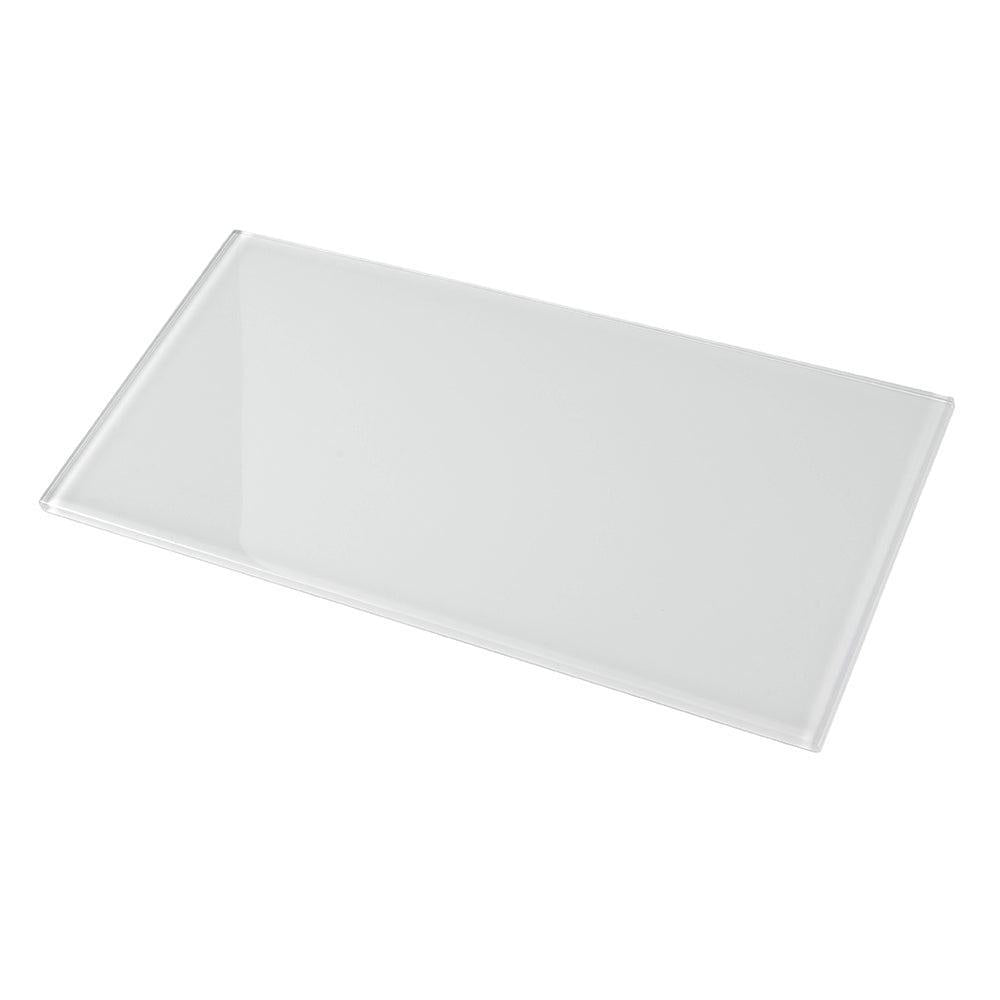 Glacier Pure White 8X16 Polished Glass Tile | Tile Club