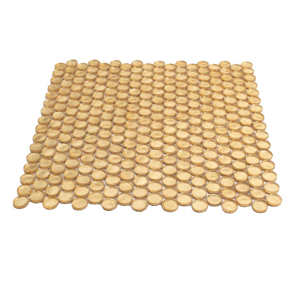 Gold Glass Penny Round Mosaic Tile | Tile Club