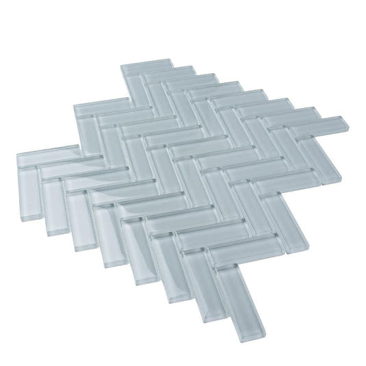 Gray Herringbone Glass Tile | Tile Club