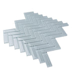 Gray Herringbone Glass Tile | Tile Club