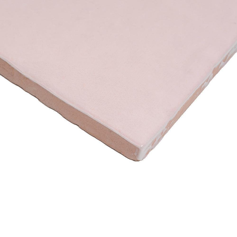 La Riviera Rose Pink Ceramic Square Tile 5.2" x 5.2" | Tile Club