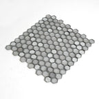 Matte Silver Hexagon Glass Mosaic Tile | Tile Club