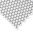 Matte White Buttons Porcelain Penny Round Tile | Tile Club