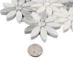 Meadow Bianco Carrara Marble Mosaic Tile | Tile Club