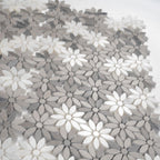 Meadow Wooden Flower Marble Mosaic Tile | Tile Club