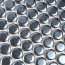 Metallic Blue Buttons Porcelain Penny Round Tile | Tile Club