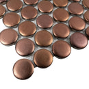 Metallic Bronze Buttons Porcelain Penny Round Tile | Tile Club