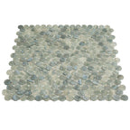 Mixed Gray Glass Penny Round Mosaic Tile | Tile Club