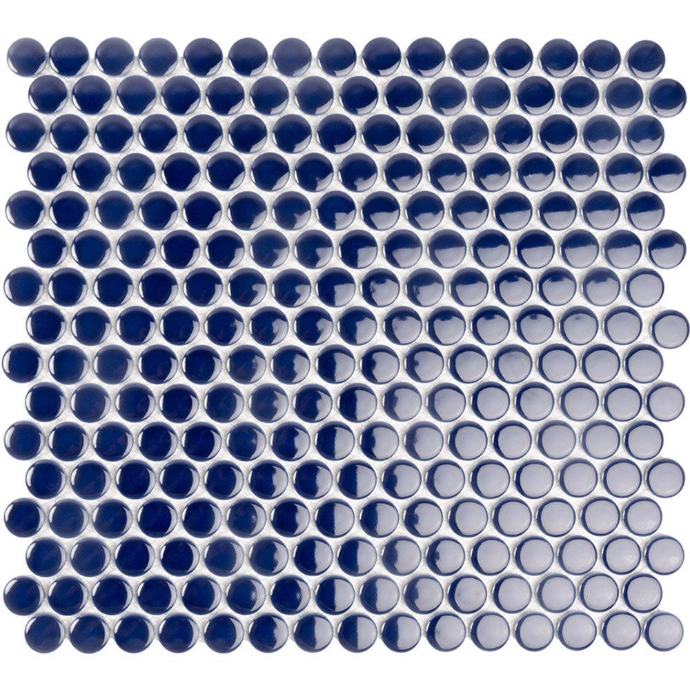 Navy Blue Buttons Porcelain Penny Round Tile