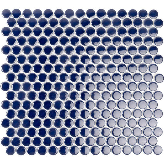 Navy Blue Buttons Porcelain Penny Round Tile Sample