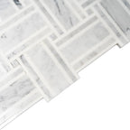 Nova Basket Bianco Carrara & Thassos Marble Mosaic Tile | Tile Club