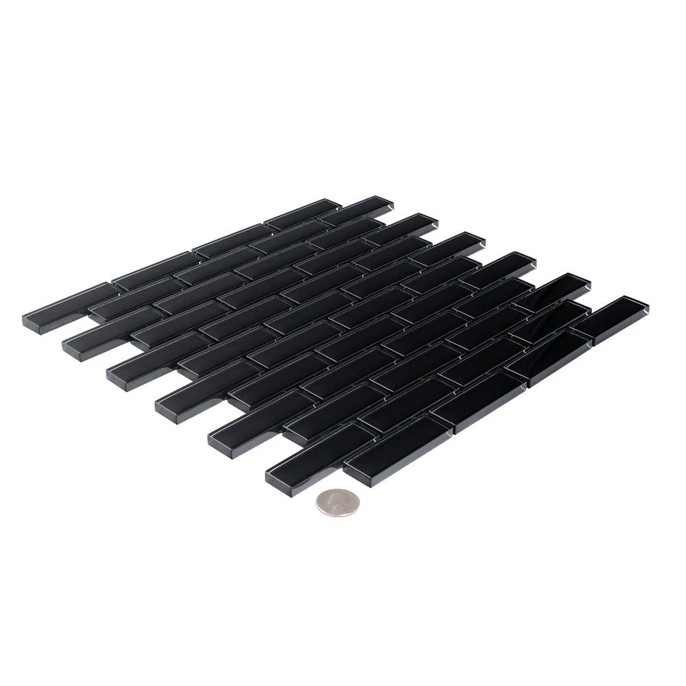 Obsidian Black Glass Brick Tile | Tile Club