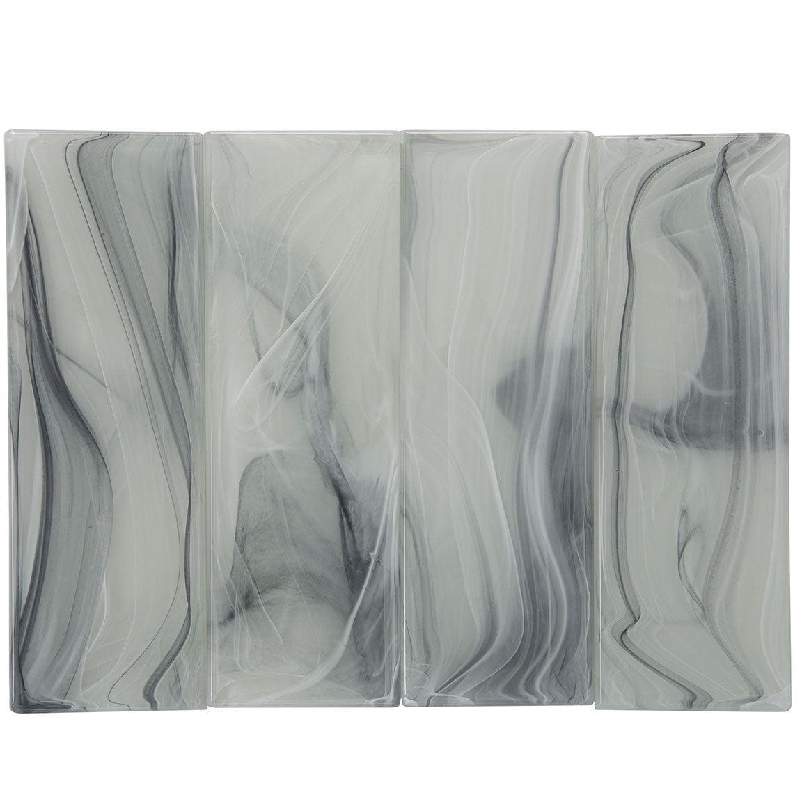 Sea Glass Grey 3X9 Subway Tile | Swirled Artisan Glass – Tile Club