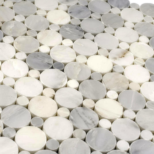 Eastern White Circles Marble Tile | Tile Club