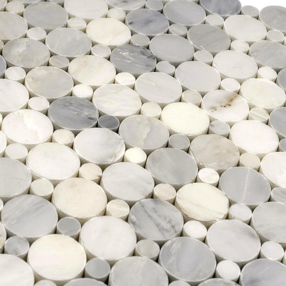 Eastern White Circles Marble Tile | Tile Club