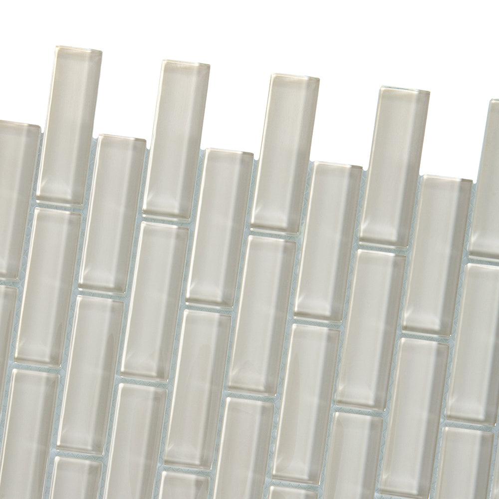 Pearl Gray Glass Brick Tile | Tile Club