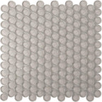 Pearl Gray Penny Round Glass Tile