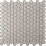 Pearl Gray Penny Round Glass Tile Sample