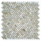 Pearl Herringbone Glass Mosaic Tile | Tile Club