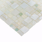 Pearl White Mini Versailles Glass Mosaic Tile | Tile Club