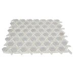 Pearl White Weaved Hexagon Glass Mosaic Tile | Tile Club