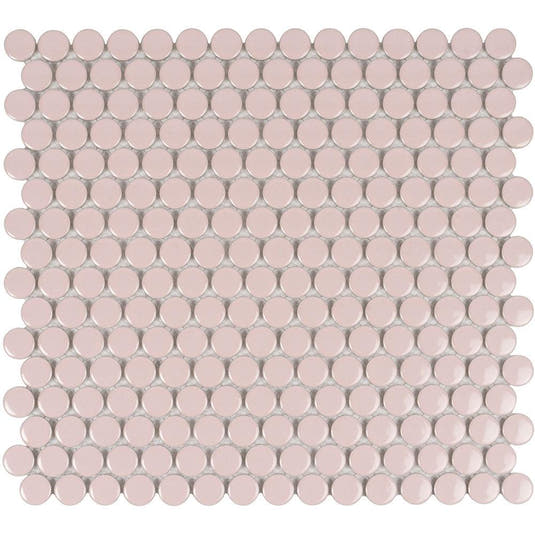 Pink Buttons Porcelain Penny Round Tile