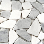 River Pebbles Carrara & Thassos Marble Tile | Tile Club