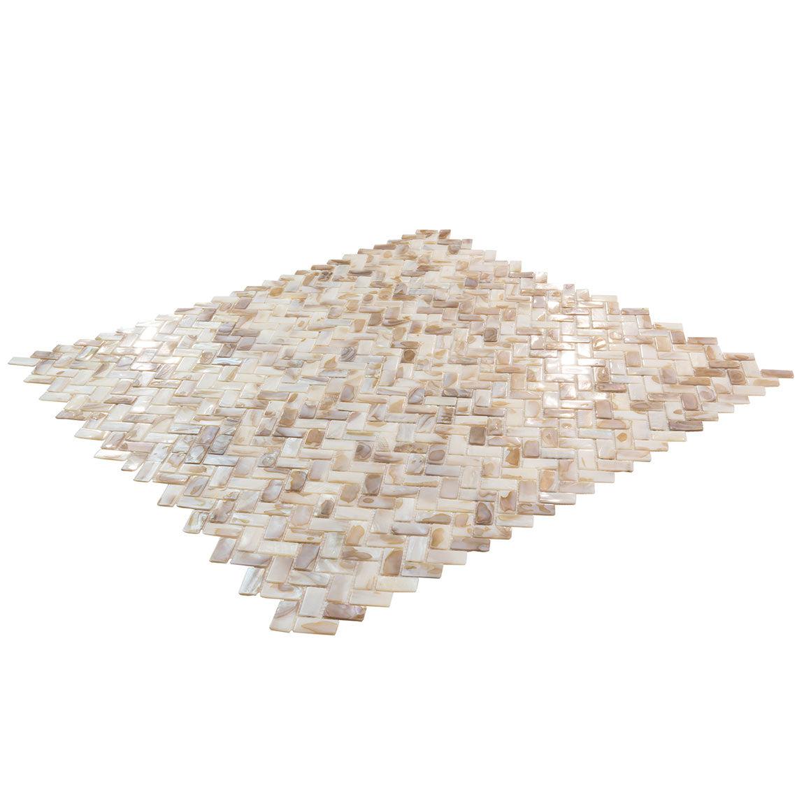 Seashell Dreams Herringbone Mosaic Tile | Tile Club