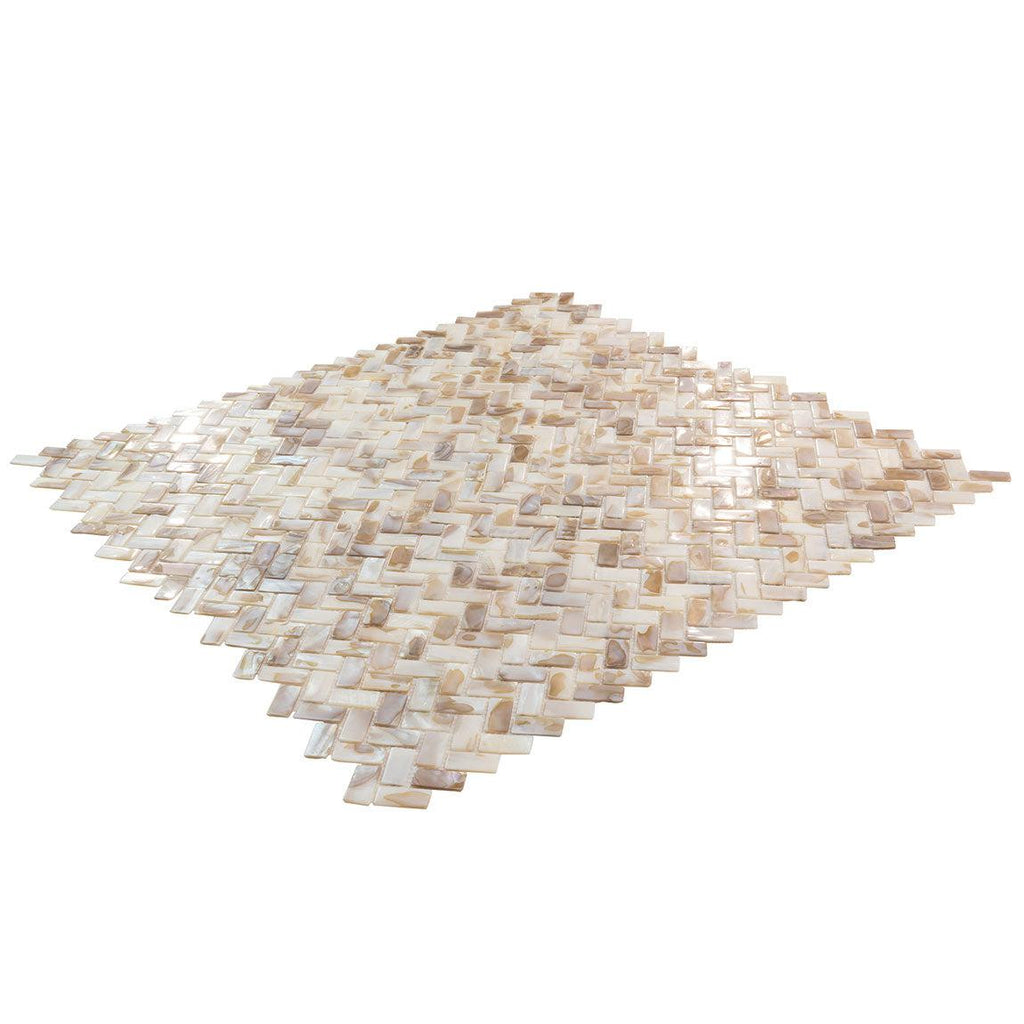 Seashell Dreams Herringbone Mosaic Tile | Tile Club