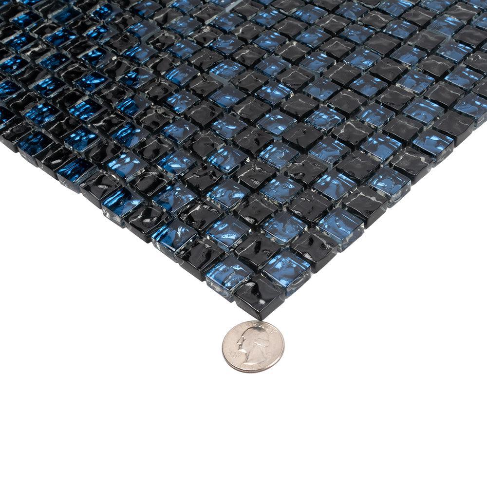 Shimmer Black Glass Mosaic Tile | Tile Club